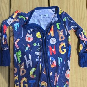 Little Sleepies Blue Alphabet Kids Footie